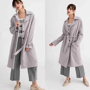 Petite Studio Darcy Trench Coat Stone Gray Sz Small NWT